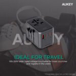 AUKEY PA-TA08 UNIVERSAL TRAVEL ADAPTER WITH USB-C AND USB-A PORTS ( 4-PORT | PD | PPS | TRAVEL ADAPTER | GAN III | 65W) - BLACK